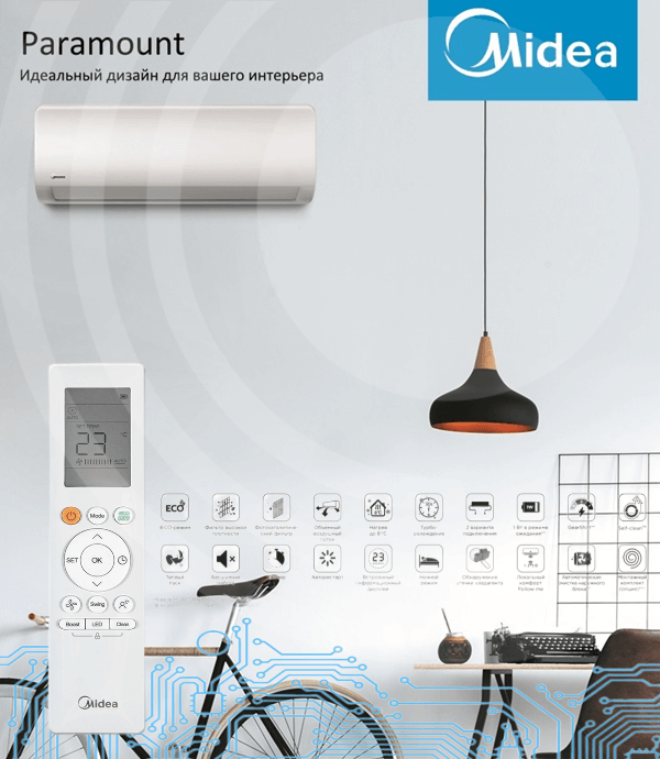 MIDEA PARAMOUNT. MSAG1-12N8C2U-I/MSAG1-12N8C2U-O Inverter. Функция iECO. Самоочистка по технологии Self-clean. Wi-Fi модуль (ОПЦИЯ). 8 MIDEA PARAMOUNT. MSAG1-12N8C2U-I/MSAG1-12N8C2U-O Inverter. Функция iECO. Самоочистка по технологии Self-clean. Wi-Fi модуль (ОПЦИЯ). изображение 8 купить в Минске